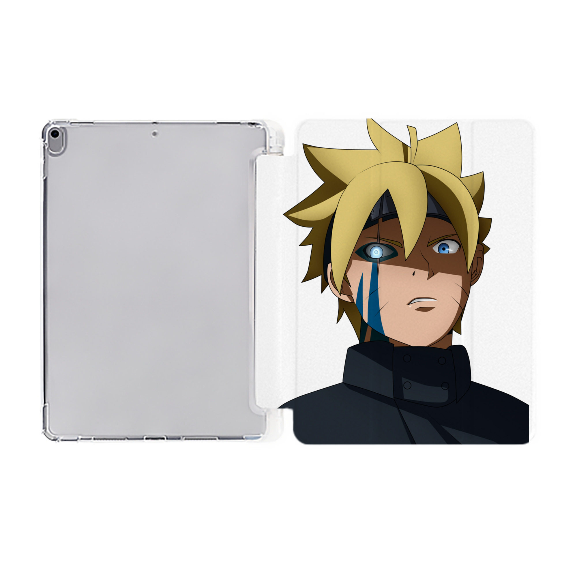 （画像用） NARUTO -ナルト- うずまき ボルト Uzumaki Boruto IPad ケース ペン収納付き 三つ折りスタンド PUレザー×シリコン 対応機種9.5/10.5/10.9インチ